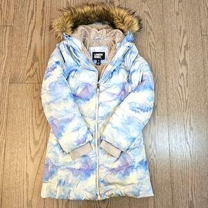 Girls fleece lined parka Lands' end Size M 8